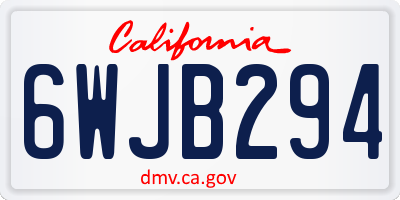 CA license plate 6WJB294