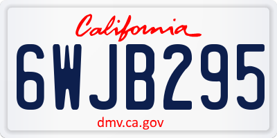 CA license plate 6WJB295