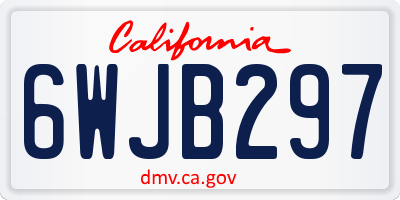 CA license plate 6WJB297