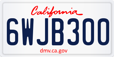 CA license plate 6WJB300