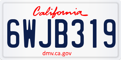CA license plate 6WJB319