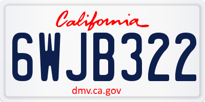 CA license plate 6WJB322
