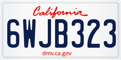CA license plate 6WJB323