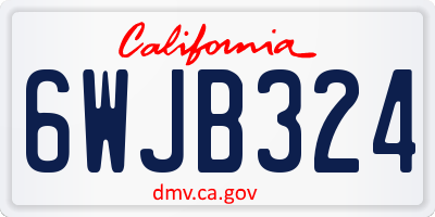CA license plate 6WJB324