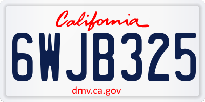 CA license plate 6WJB325