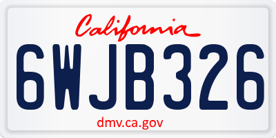 CA license plate 6WJB326