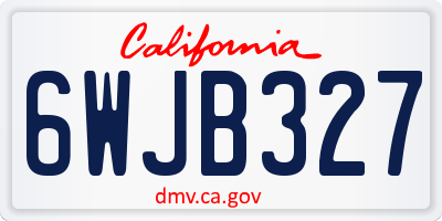 CA license plate 6WJB327