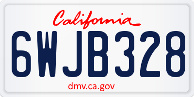 CA license plate 6WJB328