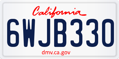CA license plate 6WJB330