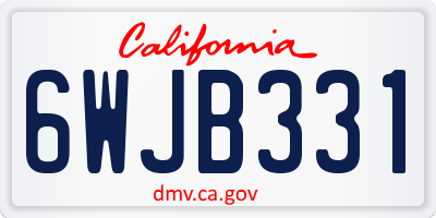 CA license plate 6WJB331