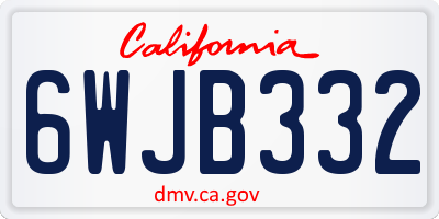 CA license plate 6WJB332