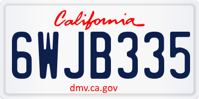 CA license plate 6WJB335