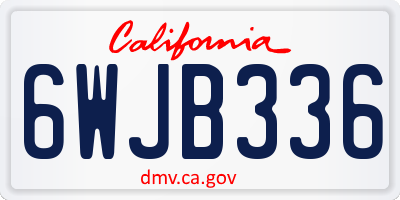 CA license plate 6WJB336