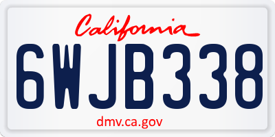 CA license plate 6WJB338