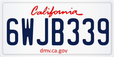 CA license plate 6WJB339