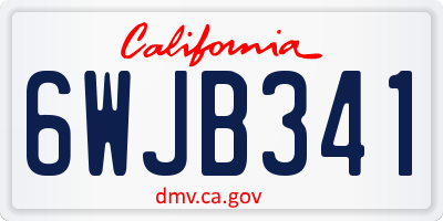 CA license plate 6WJB341