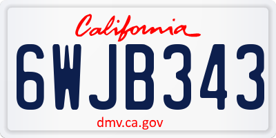 CA license plate 6WJB343