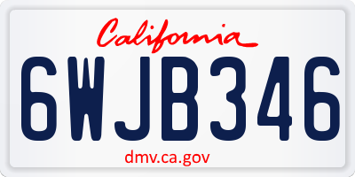 CA license plate 6WJB346