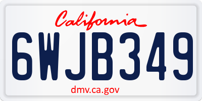 CA license plate 6WJB349