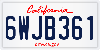 CA license plate 6WJB361