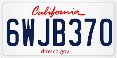 CA license plate 6WJB370