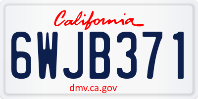 CA license plate 6WJB371