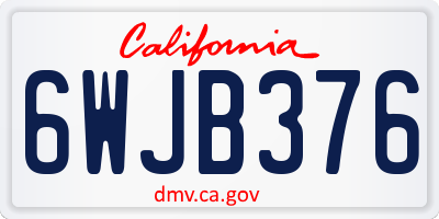 CA license plate 6WJB376