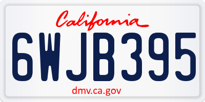 CA license plate 6WJB395