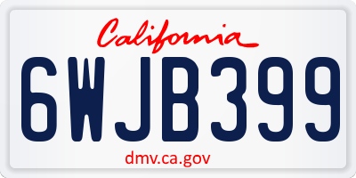 CA license plate 6WJB399