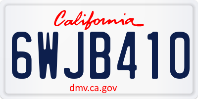 CA license plate 6WJB410