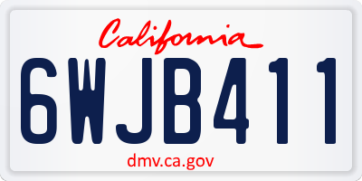 CA license plate 6WJB411