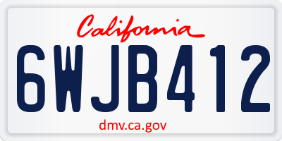 CA license plate 6WJB412