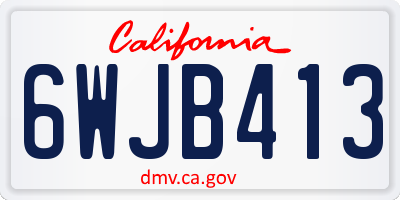 CA license plate 6WJB413