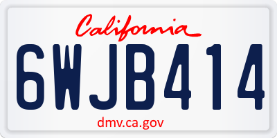 CA license plate 6WJB414