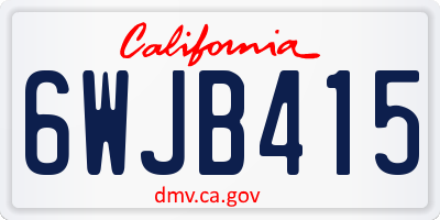 CA license plate 6WJB415