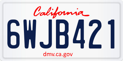 CA license plate 6WJB421
