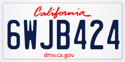 CA license plate 6WJB424