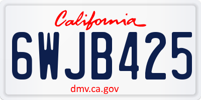 CA license plate 6WJB425
