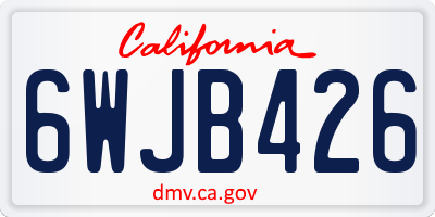 CA license plate 6WJB426