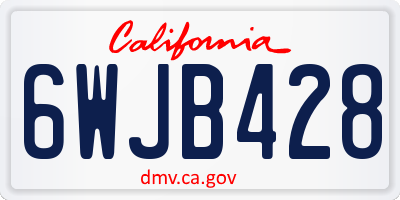 CA license plate 6WJB428