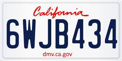 CA license plate 6WJB434