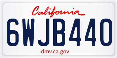 CA license plate 6WJB440