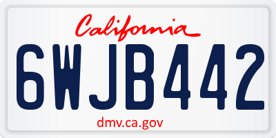 CA license plate 6WJB442