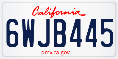 CA license plate 6WJB445