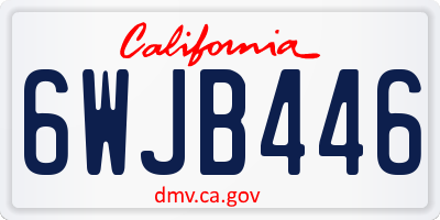 CA license plate 6WJB446
