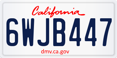 CA license plate 6WJB447