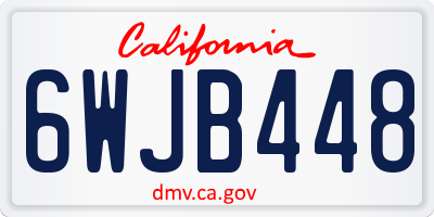 CA license plate 6WJB448
