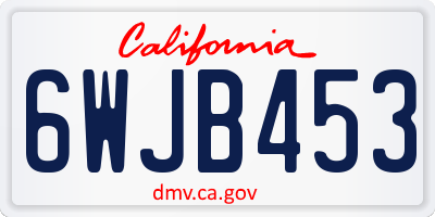 CA license plate 6WJB453