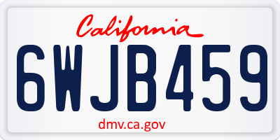 CA license plate 6WJB459