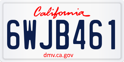 CA license plate 6WJB461